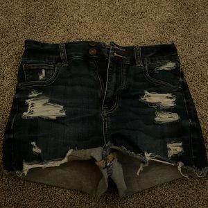 american eagle dark demin shorts size 2